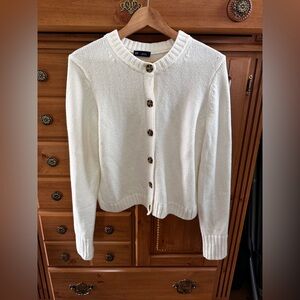Classic White Button-Up Sweater